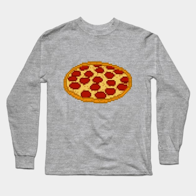 Pizza 8 bit Long Sleeve T-Shirt by cristianvan